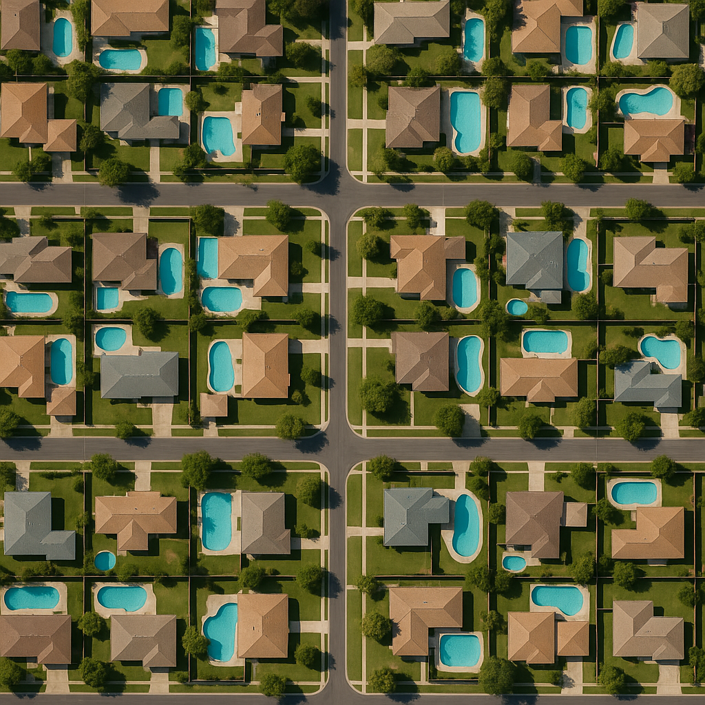 GIS map showing pools across counties